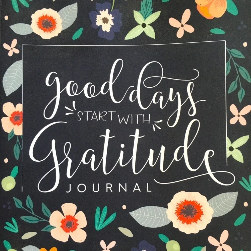“Good Days Start with Gratitude” Journal, Floral, Colorful, Black